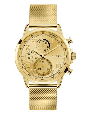 Gold-Tone Mesh Multifunctional Watch