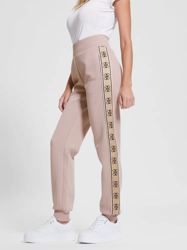 Aeropostale Pants Womens L Large Brown Sweatpants High Rise Wide-Leg Side  Stripe