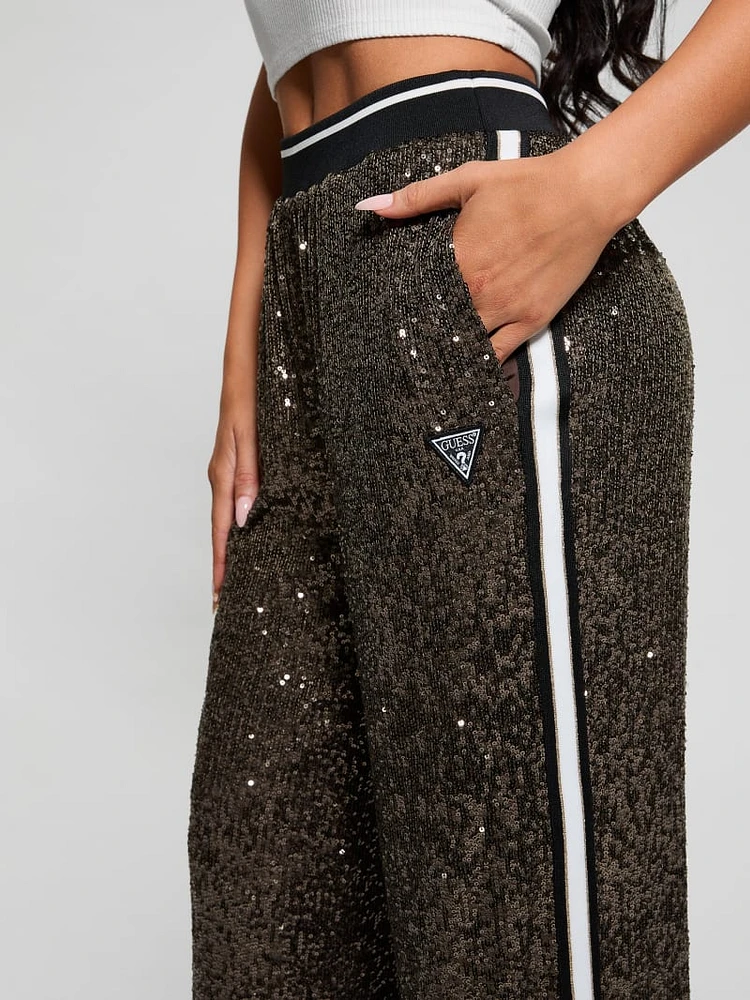 Mini Sequins Long Straight Pants