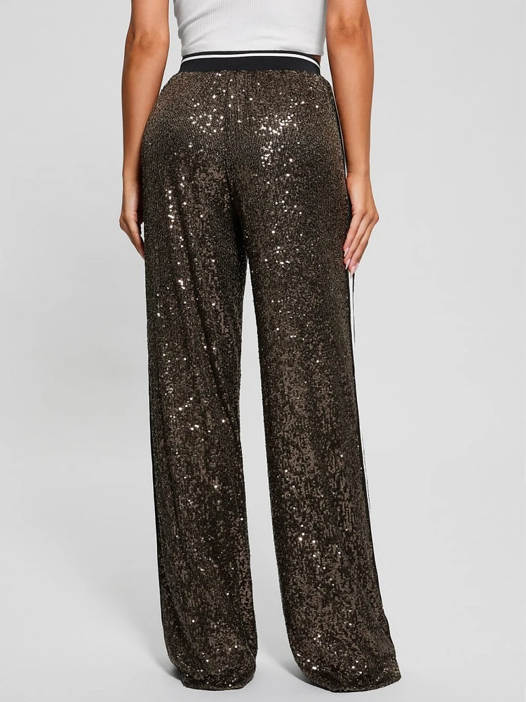 Mini Sequins Long Straight Pants