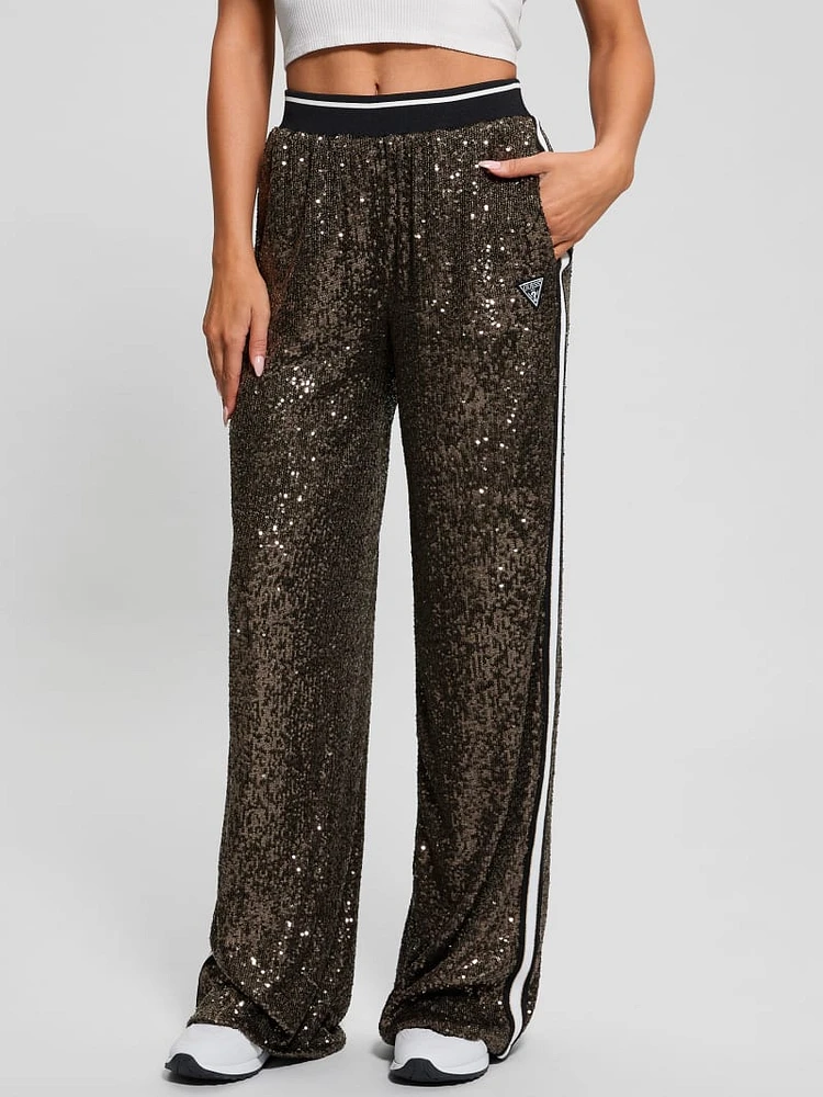 Mini Sequins Long Straight Pants