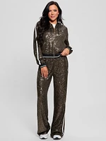 Mini Sequins Zip-Up Sweatshirt