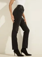 1981 Faux-Leather Waist Straight Jeans