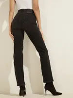 1981 Faux-Leather Waist Straight Jeans