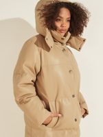 Emilie Faux-Leather Long Puffer Coat