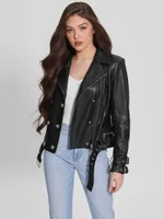 Olivia Faux-Leather Moto Jacket