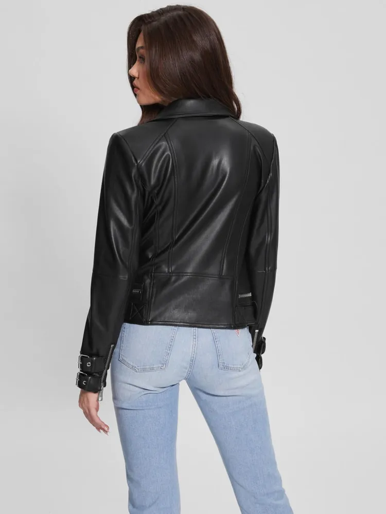 Olivia Faux-Leather Moto Jacket