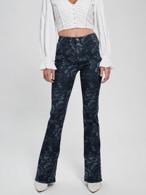 Eco Adeline Floral High-Rise Flare Jeans