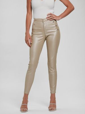 Viola Metallic High-Rise Skinny Jeans