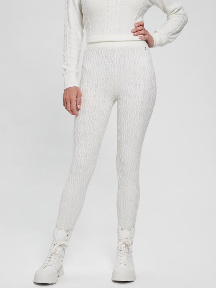 GUESS Blaire Wool-Blend Cable Leggings