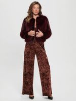 Jade Velvet Wide-Leg Pants