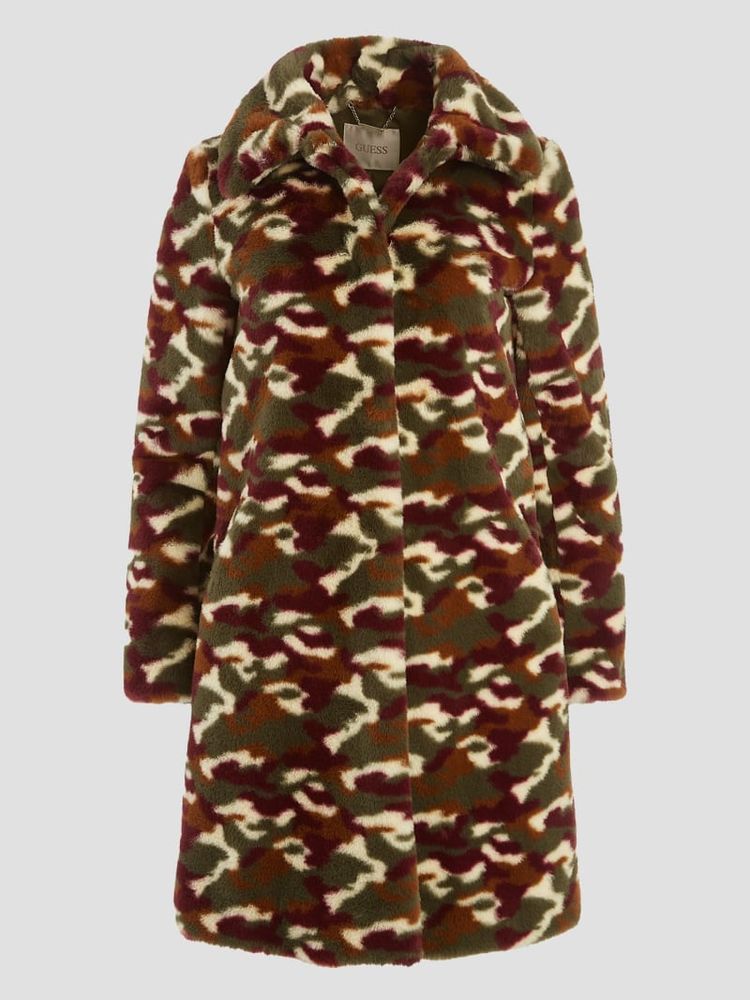 Amira Camo Faux-Fur Coat