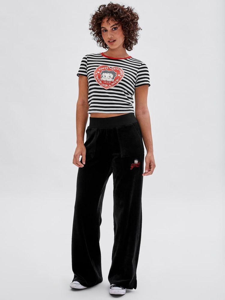 GUESS Originals x Betty Boop Striped Cropped Baby Tee