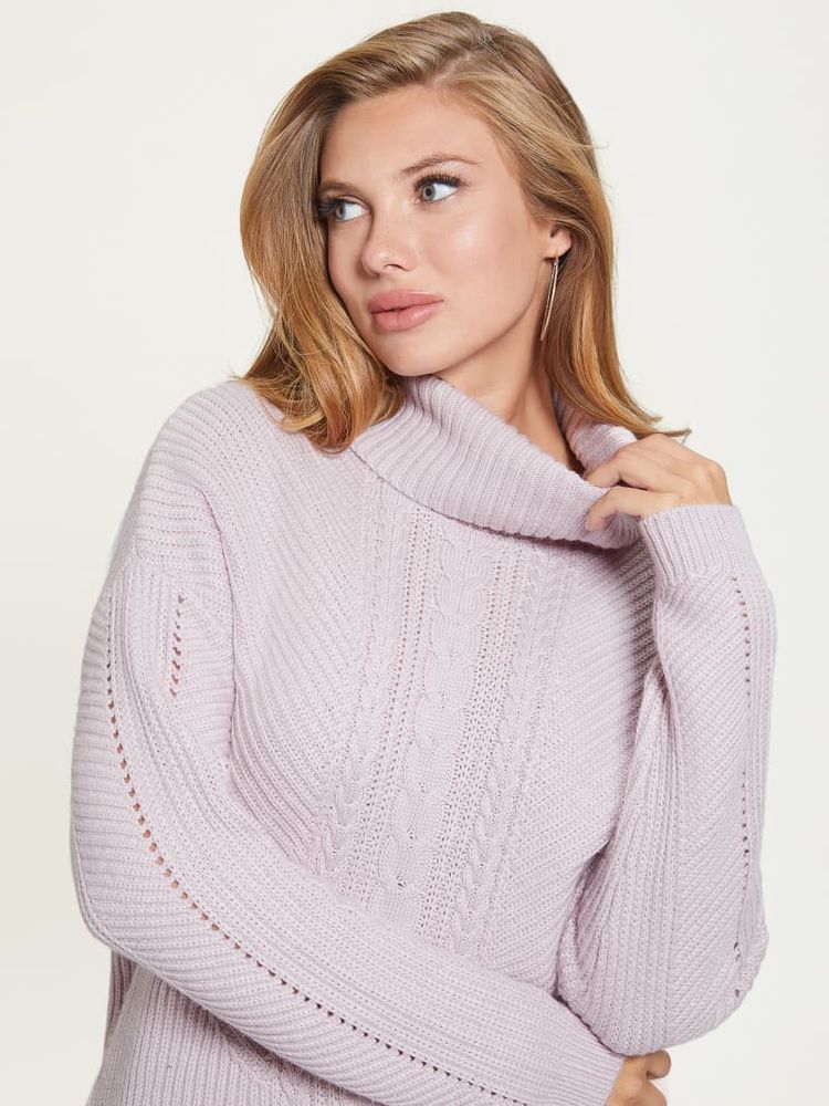 Dawna Cable-Knit Turtleneck Sweater