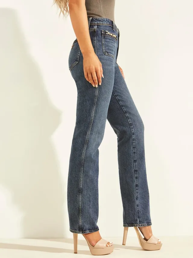 80s Destroyed High-Rise Straight Jeans