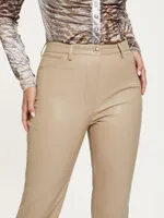 Kelly Faux-Leather Straight-Leg Pants