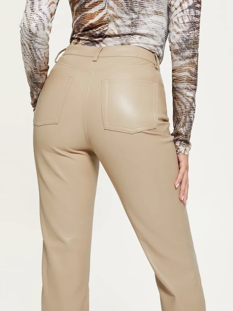 Kelly Faux-Leather Straight-Leg Pants