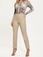 Kelly Faux-Leather Straight-Leg Pants