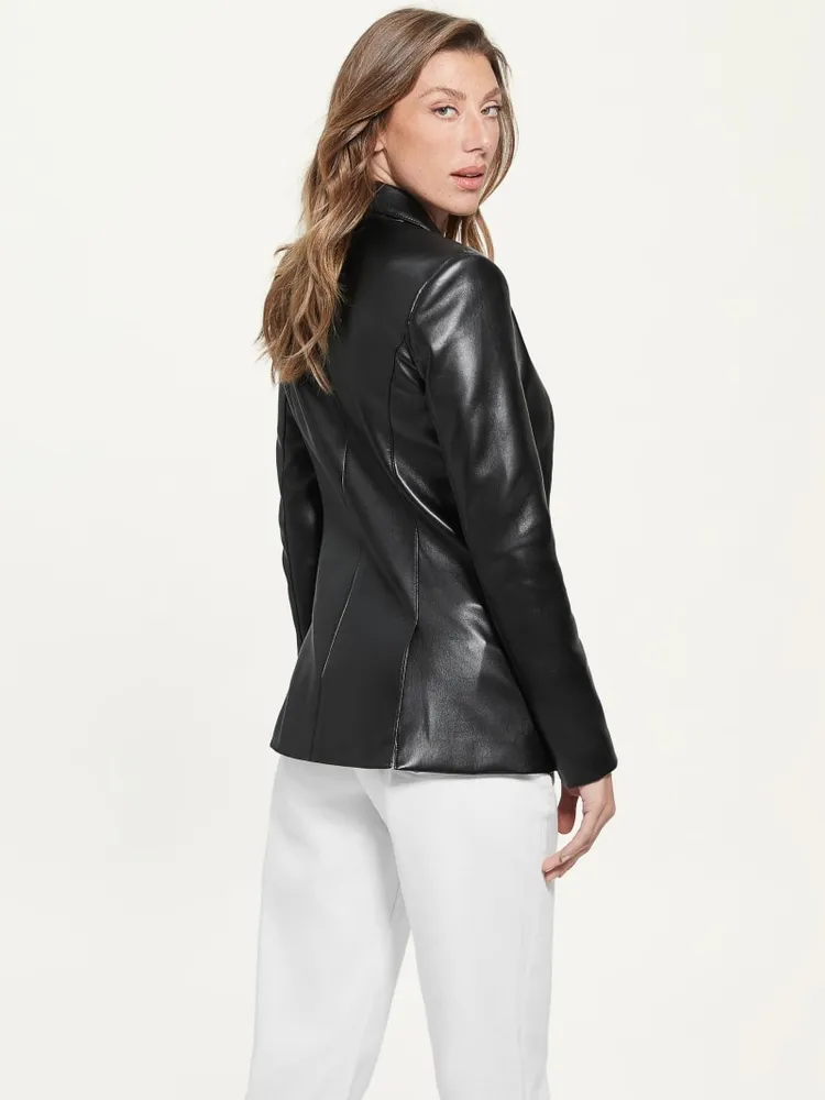 Emelie Faux-Leather Blazer