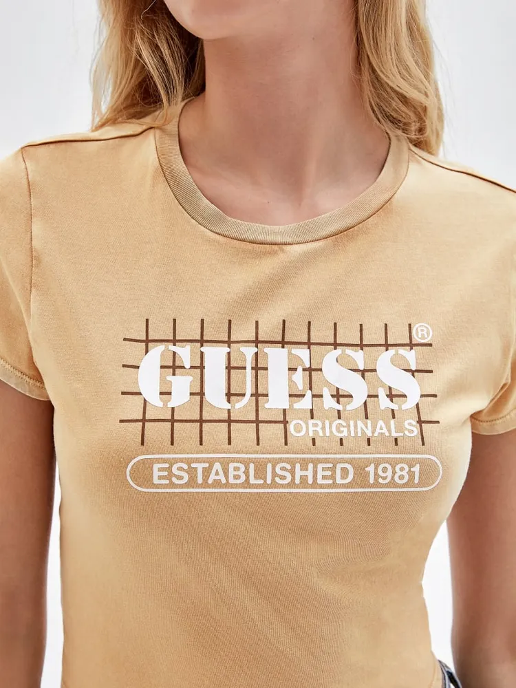 GUESS Originals Grid Baby Crop Tee