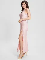 Topaz Sunset Geo Lace Maxi Dress - GUESS