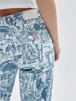 GUESS Originals Vintage Print Wide-Leg Jeans