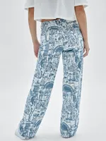 GUESS Originals Vintage Print Wide-Leg Jeans