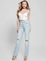 80s Destroyed High-Rise Straight Jeans