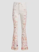 Eco Pop '70s Floral Print Flare Jeans