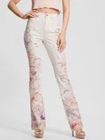 Eco Pop '70s Floral Print Flare Jeans