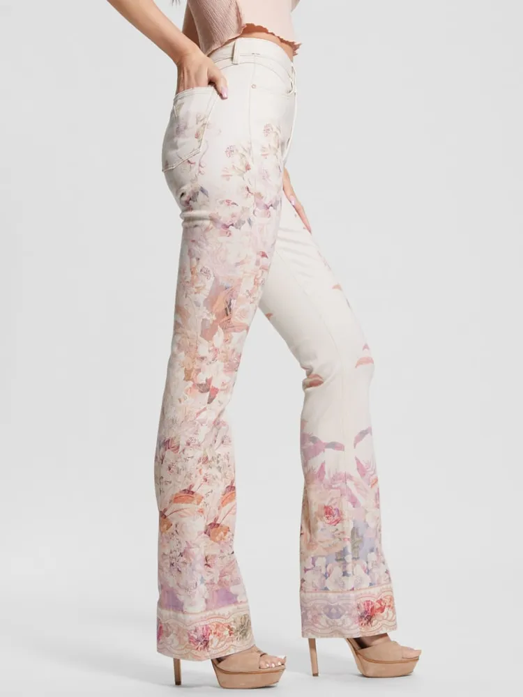 Eco Pop '70s Floral Print Flare Jeans