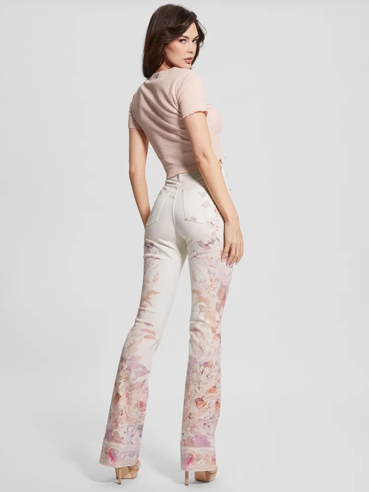 Eco Pop '70s Floral Print Flare Jeans