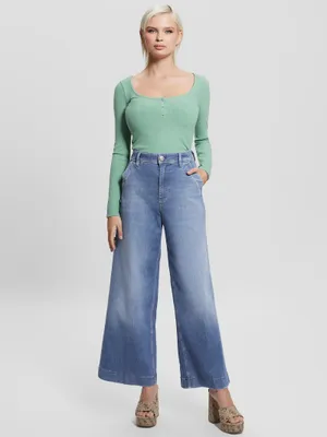 Eco Dakota Cropped Wide-Leg Jeans