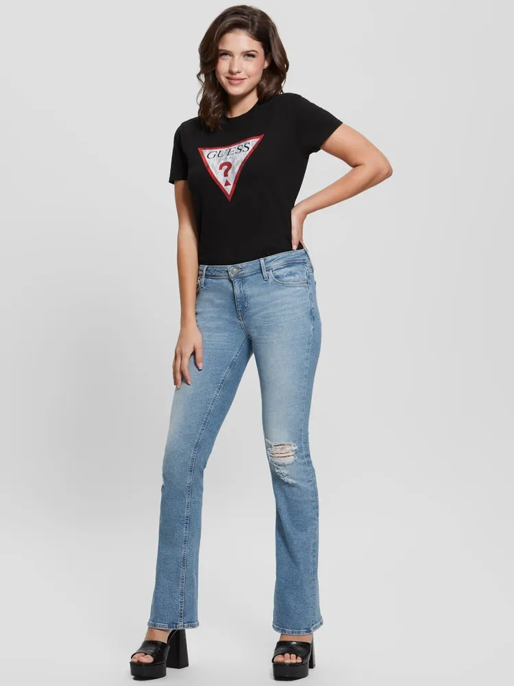 Gap Mid Wash Blue Low Rise Y2K Pocket Flare Jeans