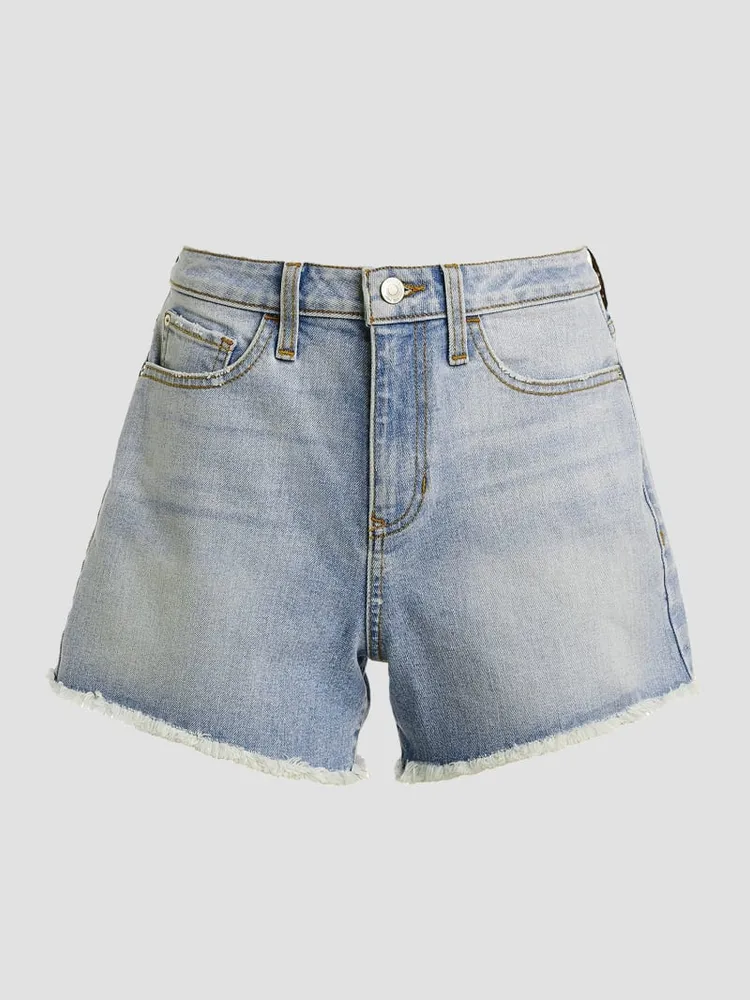 Relaxed Denim Midi Shorts