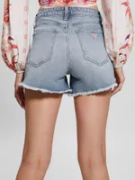 Relaxed Denim Midi Shorts