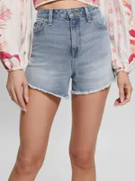 Relaxed Denim Midi Shorts