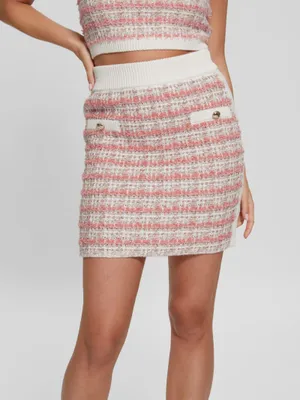 Tweed Sweater Mini Skirt