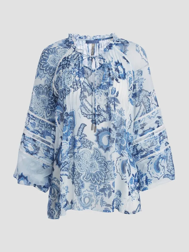 Eco Gilda Sheer Long-Sleeve Blouse