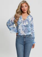 Eco Gilda Sheer Long-Sleeve Blouse