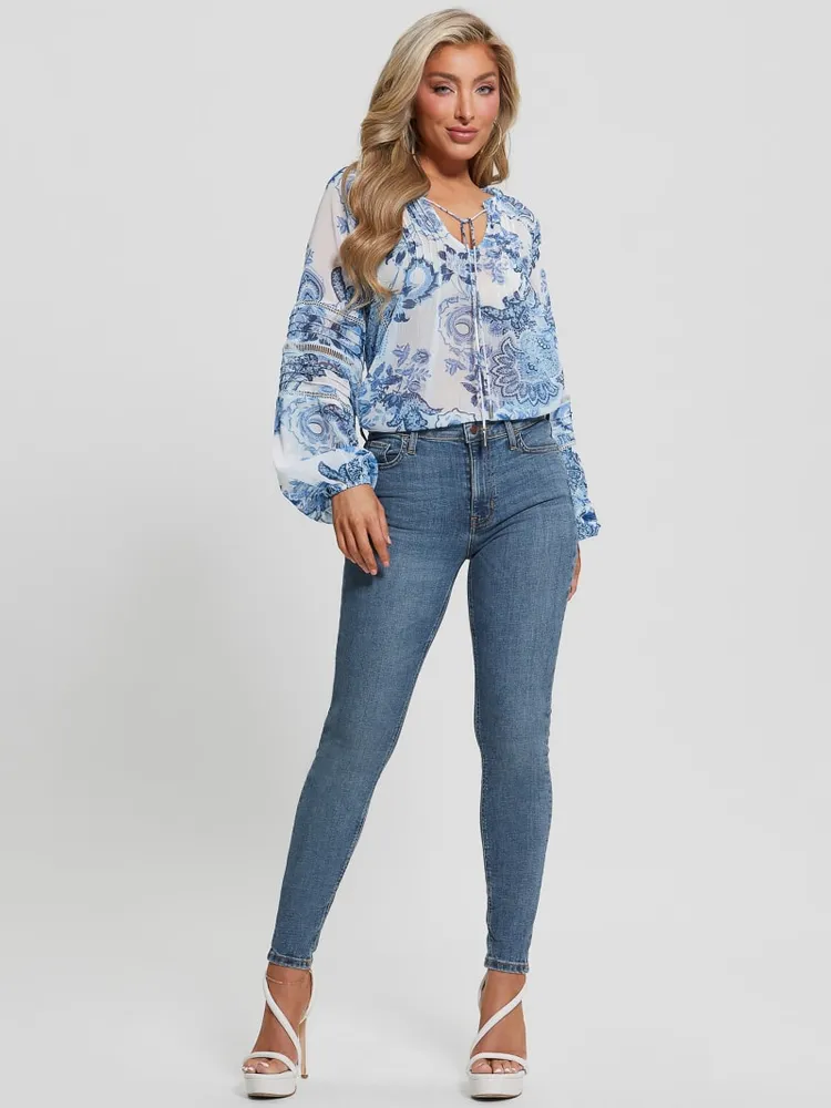 Eco Gilda Sheer Long-Sleeve Blouse