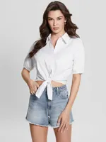 June Bowed Short-Sleeve Blouse