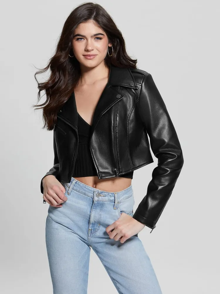 Rochelle Faux-Leather Moto Jacket