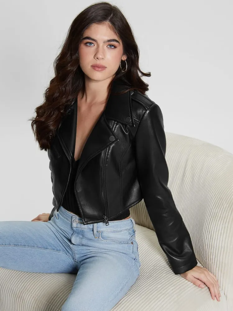 Rochelle Faux-Leather Moto Jacket