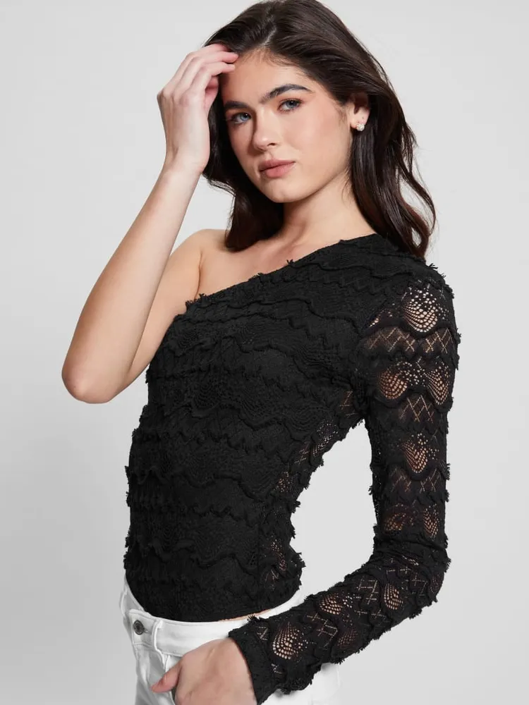 Liza One-Shoulder Lace Bodysuit