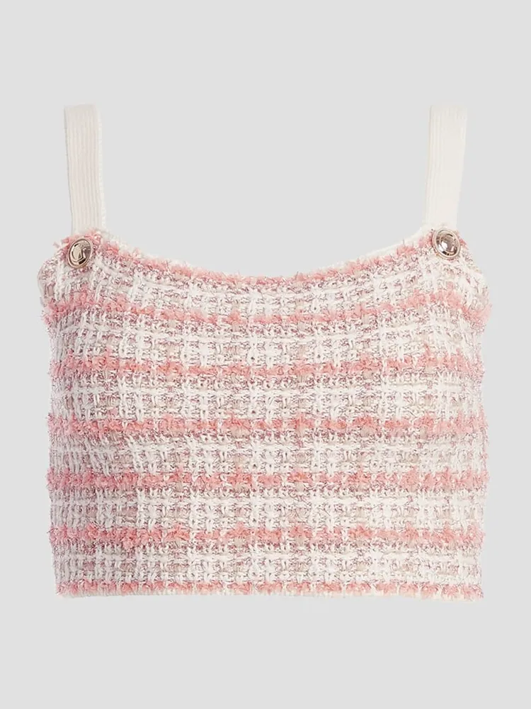 Amy Tweed Cropped Tank Top