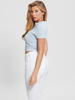 Julie Mock Neck Crop Top