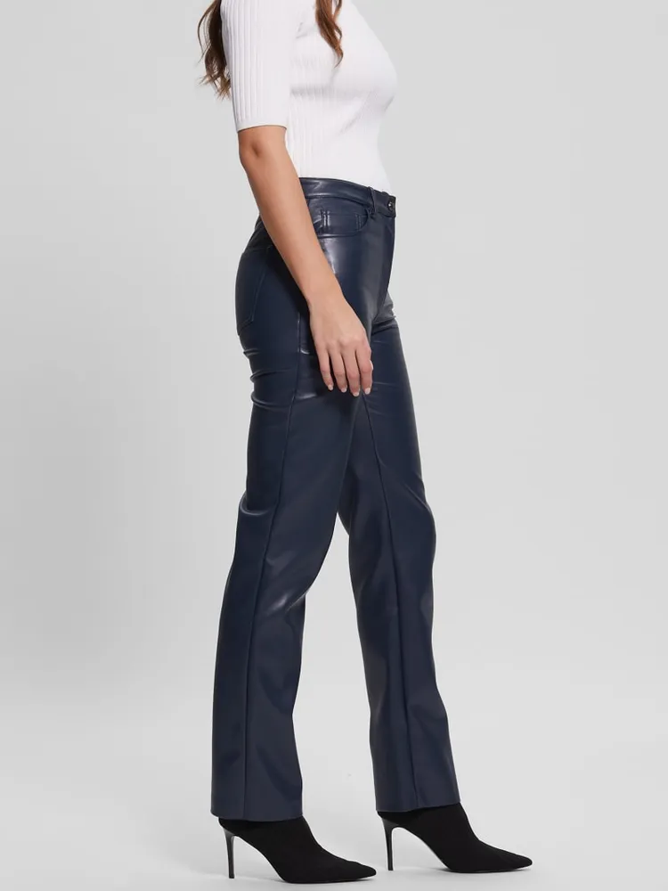 Kelly Faux-Leather Straight Pants