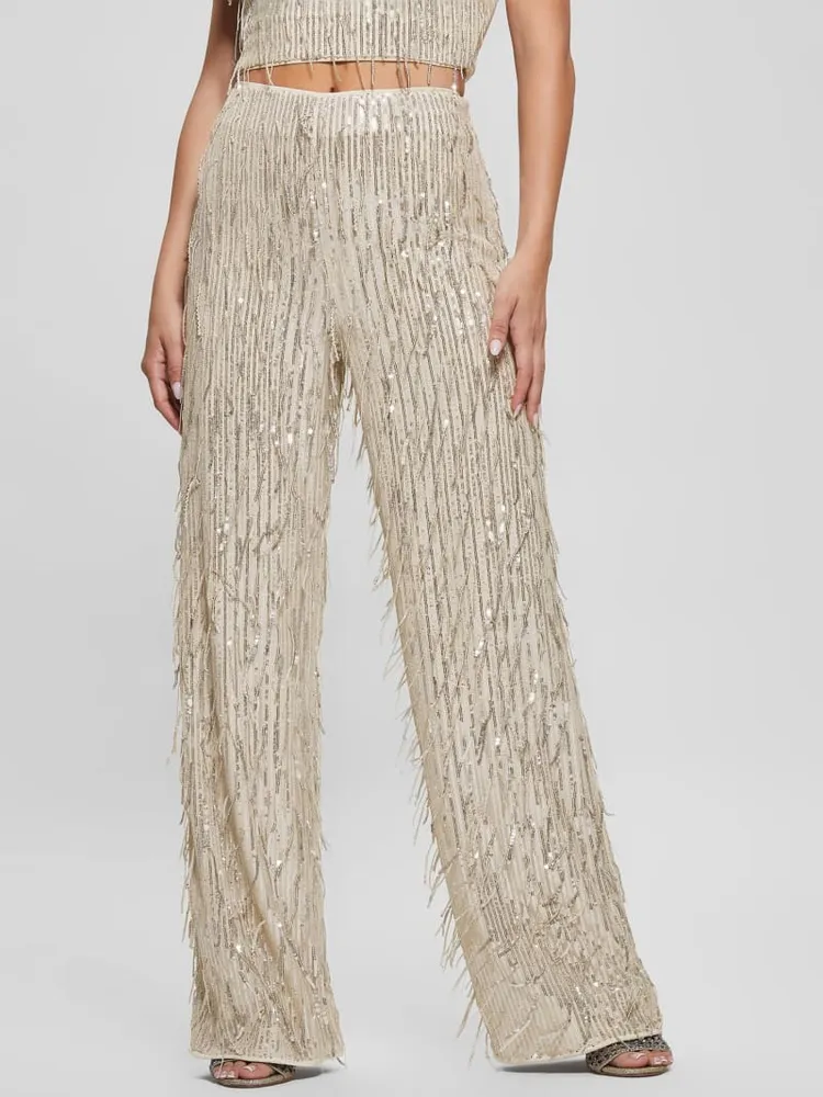 Heidi Sequin Fringe Pants