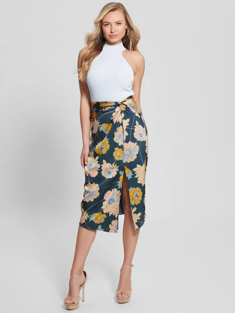 Eco Annie Floral Satin Skirt